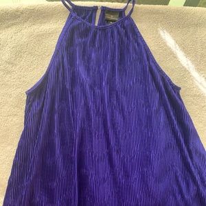Purple, sleeveless, halter neck blouse